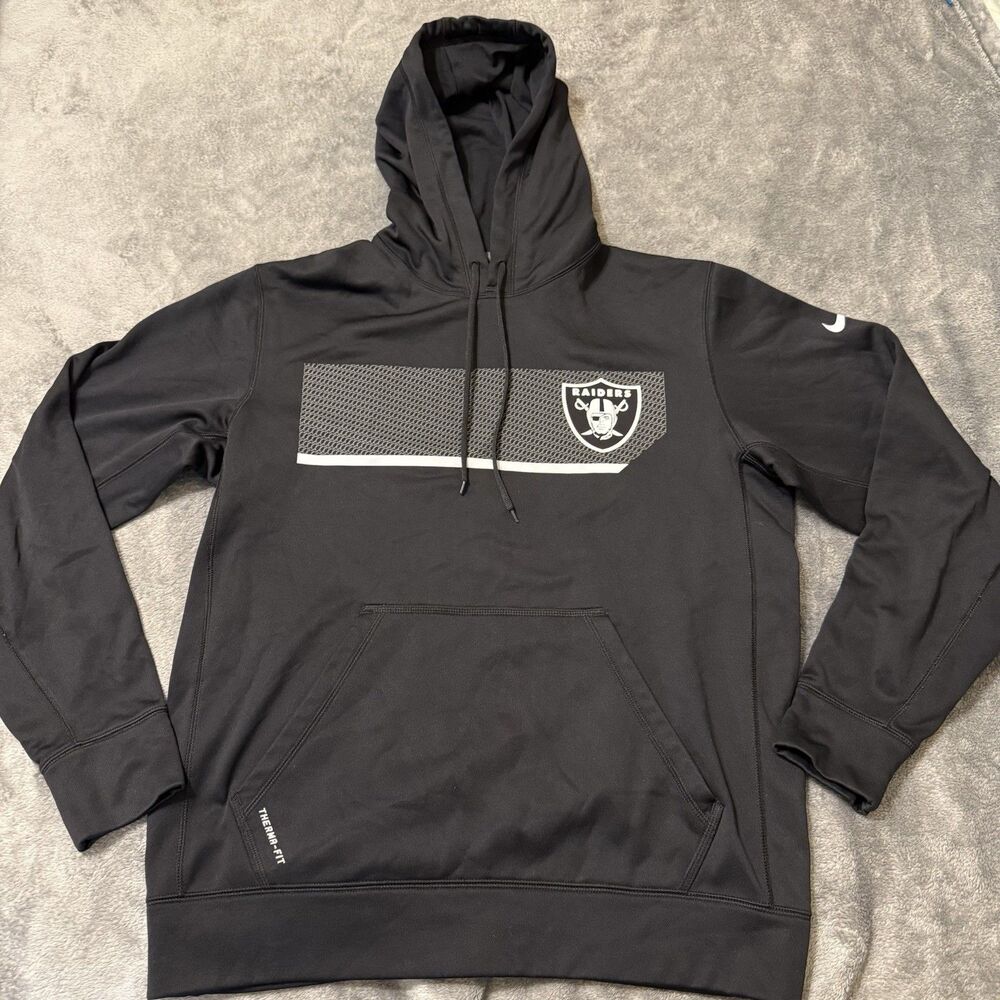 Nike‎ Las Vegas Raiders Hoodie Mens Sz M NFL Football Therma-FIT Pullover Cold